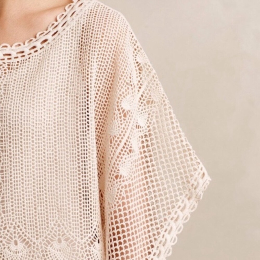 ANTHROPOLOGIE Sparrow Cotton Lace Poncho NWOT - Picture 9 of 10